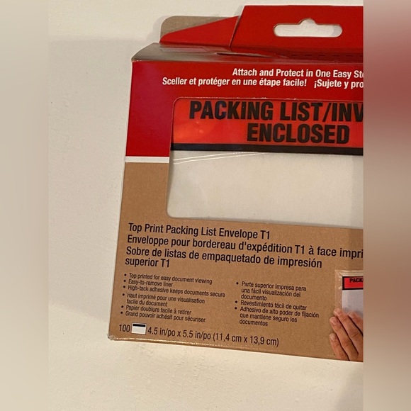 Box of 100 plastic packing list envelopes new in box - Picture 2 of 4